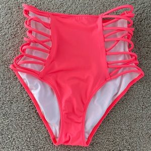 Small VS PINK high waisted strappy bikini bottoms